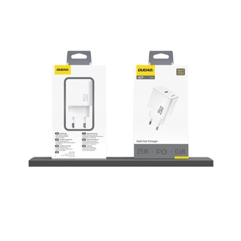 Ładowarka sieciowa 25W GaN USB-C - biała