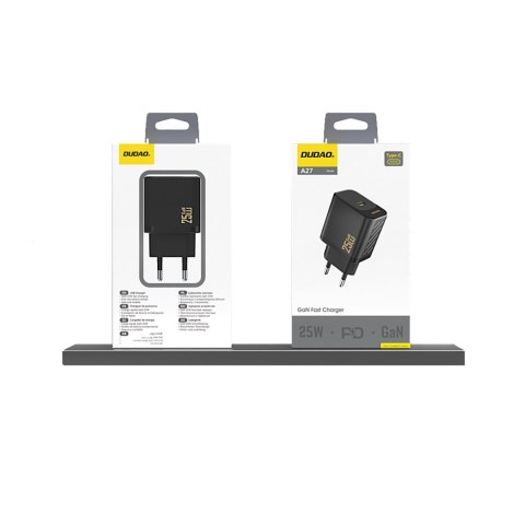 Ładowarka sieciowa 25W GaN USB-C - czarna