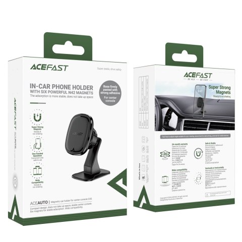 Uchwyt magnetyczny do telefonu smartfona na deskę rozdzielczą - czarny