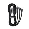 3w1 Kabel przewód Flash Series 3 100W USB-C - 2x USB-C iPhone Lightning 1.5m - czarny