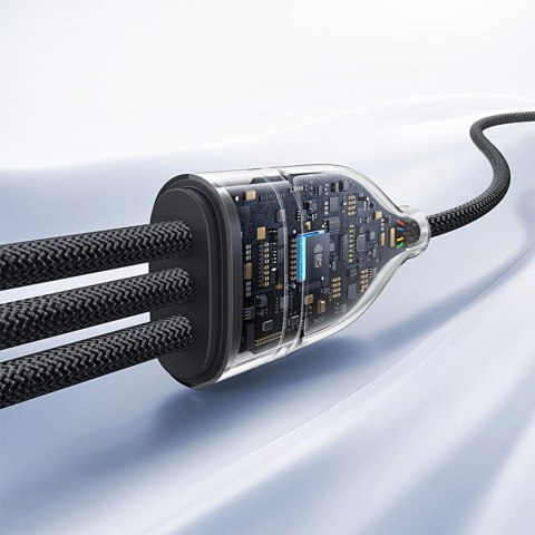 3w1 Kabel przewód Flash Series 3 100W USB-C - 2x USB-C iPhone Lightning 1.5m - czarny