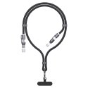 4w1 Kabel przewód smycz USB-A / USB-C / iPhone Lightning PD QC 65W 1.5m - czarny