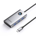 Hub PW11-6P rozdzielacz USB-C na USB-A USB-C HDMI - szary