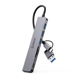 Hub YSA8-U3 stacja dokująca USB-A / USB-C na USB-A USB-C 3.5mm audio TF SD - szary