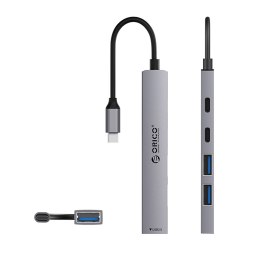 Hub YSB4-U2 stacja dokująca USB-C na USB-A USB-C - szary