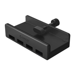 Hub rozdzielacz MH4PU na zacisk do biurka monitora 4x USB-A - czarny