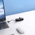 Hub rozdzielacz PW4U-U3 USB-A - 4x USB-A - czarny