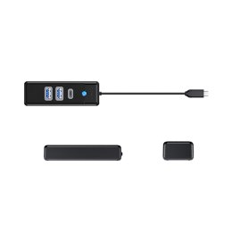 Hub rozdzielacz PWC2U-C3 USB-C - USB-A USB-C - czarny