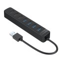 Hub rozdzielacz TWU32-4A USB-A - USB-A USB-C 5V/3A - czarny