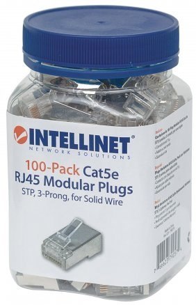 INTELLINET Wtyk RJ45 8P/8C Cat5e STP, drut, 100 szt 790574