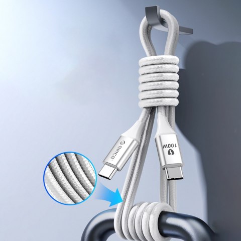 Kabel przewód CDX 100W 5A Power Delivery USB-C 1m - biały