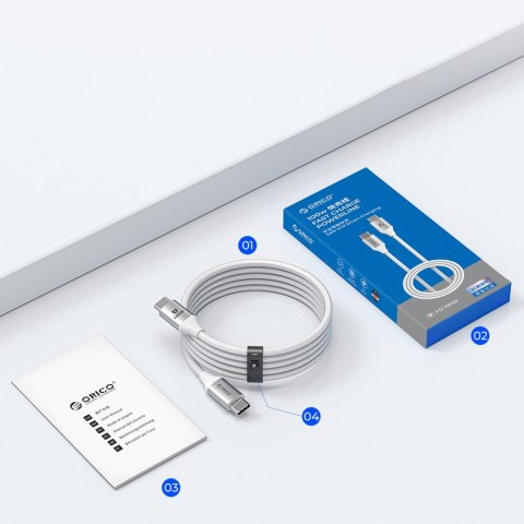 Kabel przewód CDX 60W 3A Power Delivery USB-C 1m - biały