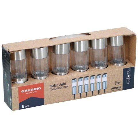 LAMPA SOLARNA 4,5X15CM INOX 6SZT GRUNDIG