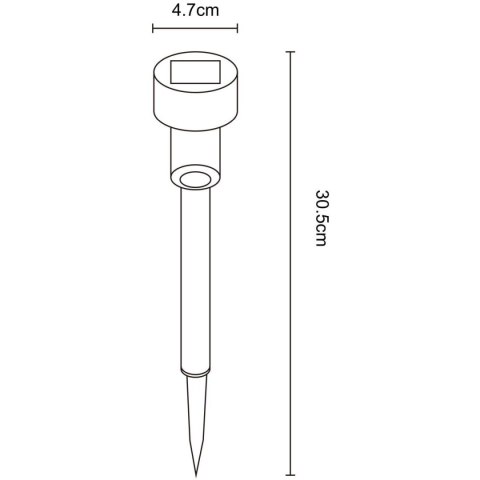 LAMPA SOLARNA PLASTIKOWA 4,5x31CM LED- KPL.4SZT
