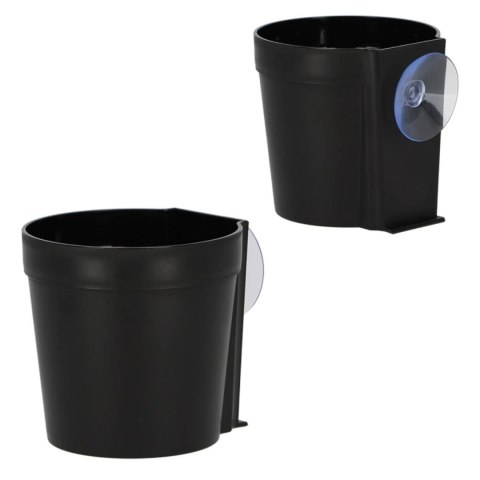 Czarna doniczka z przyssawką