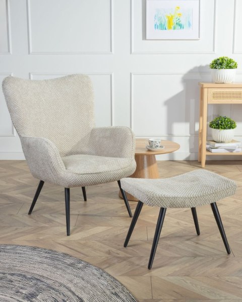 Fotel z podnóżkiem ROKER kolor beżowy