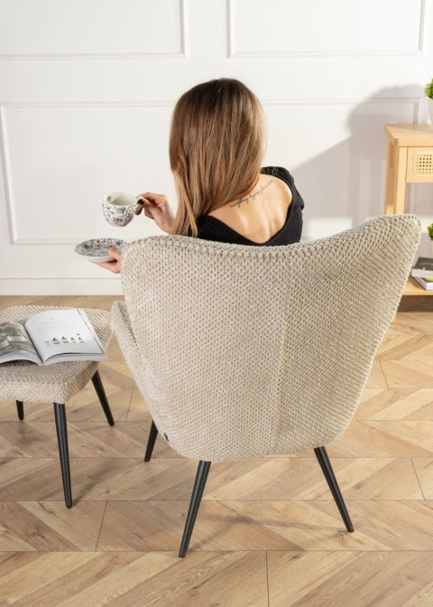 Fotel z podnóżkiem ROKER kolor beżowy