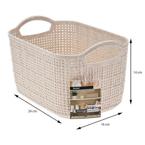 Koszyk do przechowywania beżowy 24x16xh14 cm