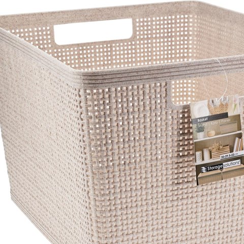 Koszyk do przechowywania beżowy 35x29x22 cm