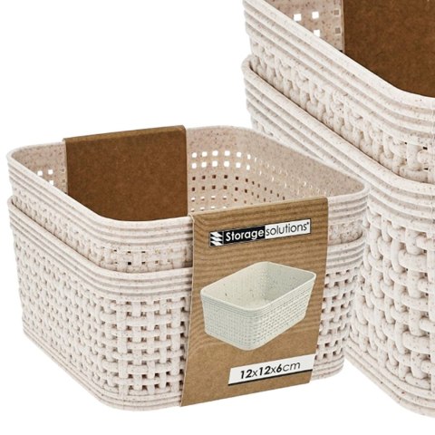 Koszyki do przechowywania 2 szt beżowe 12x12x6 cm