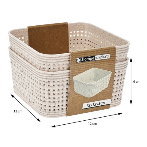 Koszyki do przechowywania 2 szt beżowe 12x12x6 cm