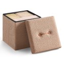 Kwadratowa pufa jasnobrązowa bukla 43 L