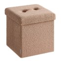 Kwadratowa pufa jasnobrązowa bukla 43 L