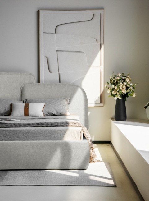 Łóżko tapicerowane AISE 160x200 cm szare