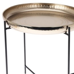 Mały stolik boczny metalowy złoty 35xh36 cm