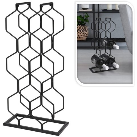 Metalowy stojak na wino na 8 butelek