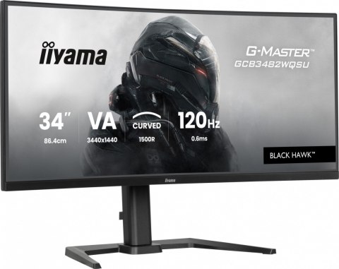 Monitor 34 cale G-Master GCB3482WQSU-B1,VA,UWQHD,120HZ,1500R, HDR400, 21:9, 500cd,2x5W, USB-c