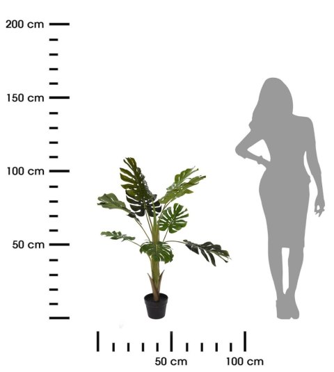 Monstera sztuczna w czarnej donicy 110 cm