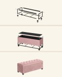 Pufa z ławką na buty 2 w 1 pastelowy róż 103 L