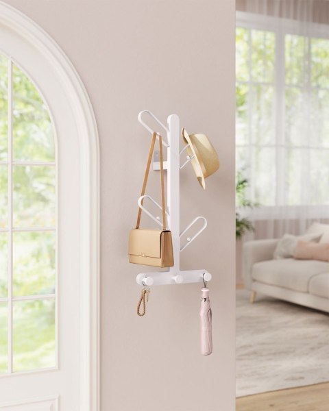 Ścienny wieszak na ubrania biały