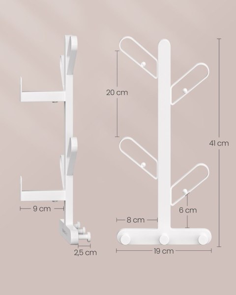 Ścienny wieszak na ubrania biały