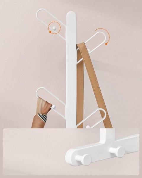Ścienny wieszak na ubrania biały