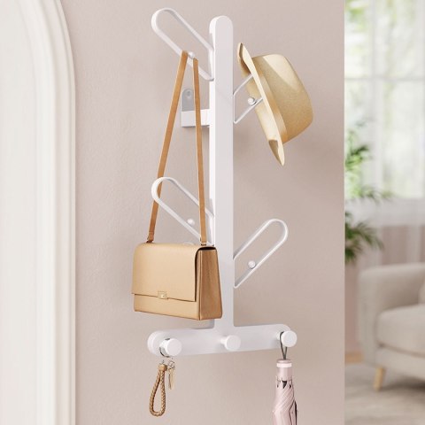Ścienny wieszak na ubrania biały
