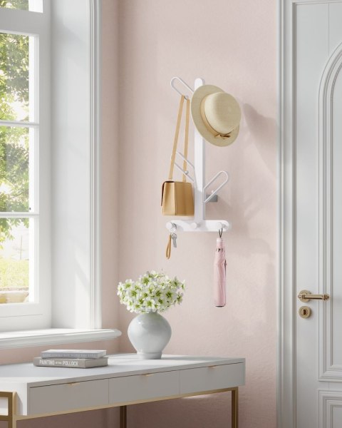 Ścienny wieszak na ubrania biały