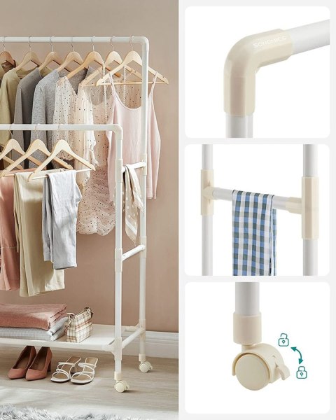 Stojący wieszak na ubrania 162 cm ecru