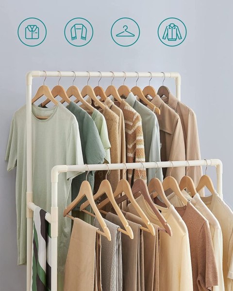 Stojący wieszak na ubrania 162 cm ecru