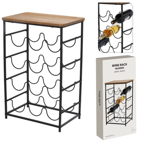 Stojak na wino z brązowym blatem 40x26xh60 cm