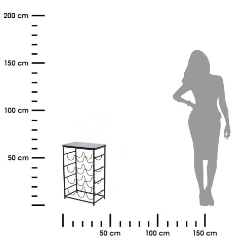 Stojak na wino z czarnym blatem 40x26xh60 cm