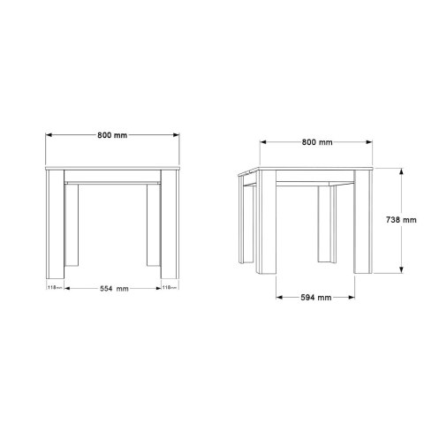 Stół kuchenny FUTURE kolory dąb biały