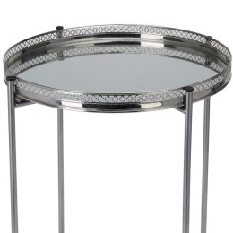 Stolik boczny metalowy srebrny 36xh47 cm