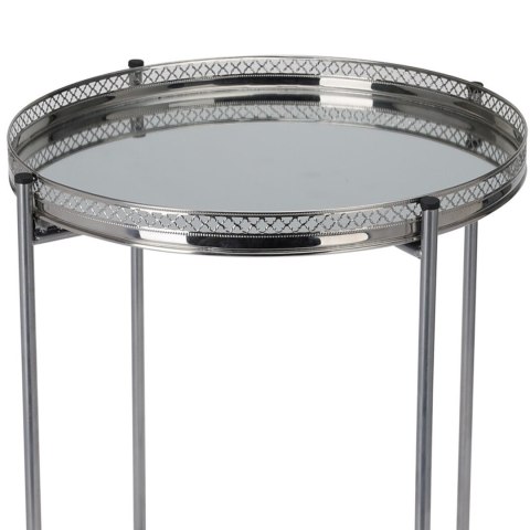 Stolik boczny metalowy srebrny 36xh47 cm