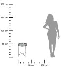 Stolik boczny metalowy srebrny 36xh47 cm