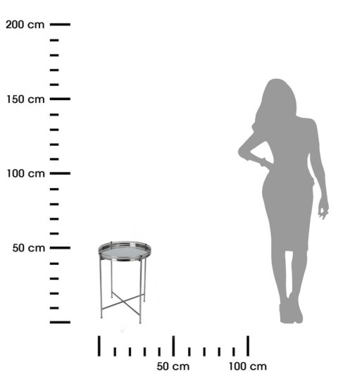 Stolik boczny metalowy srebrny 36xh47 cm