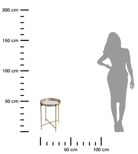 Stolik boczny metalowy złoty 36xh47 cm