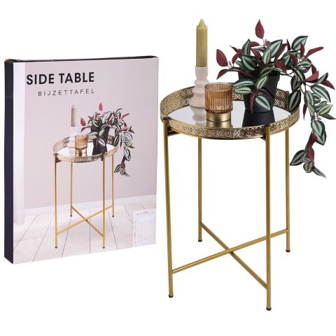 Stolik boczny metalowy złoty 36xh47 cm