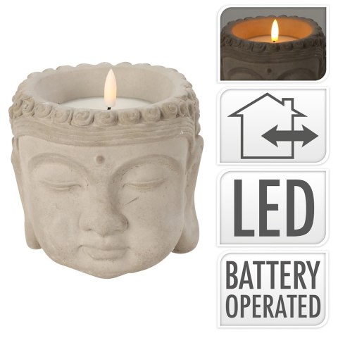 Świeca LED głowa Buddy 13,5xh13 cm